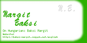 margit baksi business card